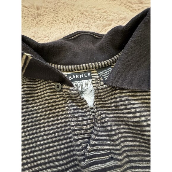 Vintage Barnes Storm Men’s Long Sleeve Sweater Size L Balck & Grey Stripe - Picture 4 of 8